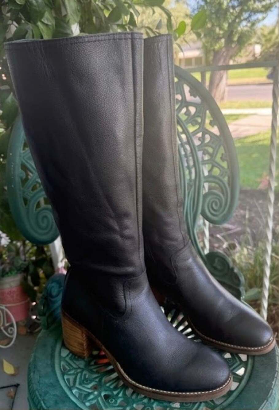 Crown Vintage Daytona Size 8.5M Black Leather Tall Riding Boots
